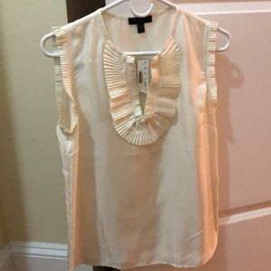 White silk sleeveless JCrew blouse